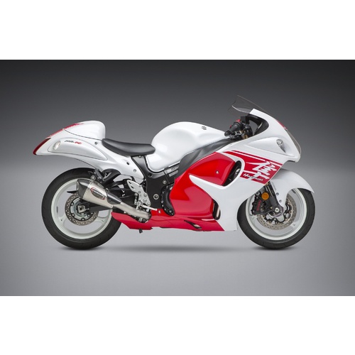 Yoshimura Race Series Alpha T Stainless Full Exhaust System w/Stainless Sleeve/Carbon End Cap for Suzuki Hayabusa 08-20