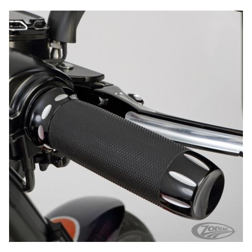 Zodiac Z354107 Panorama Grips Black Contrast for Touring 08-Up (Fly-By-Wire Throttle)